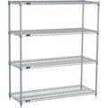 Global Equipment Nexel    4 Tier Shelving Starter Unit, Solid Galvanized Steel, 72"Wx18"Dx86"H 189953